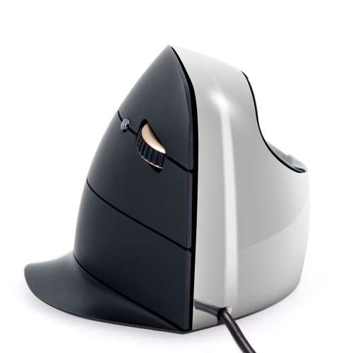 Evoluent C vertikale ergonomische Maus, schwarz und silber, Seitenansicht