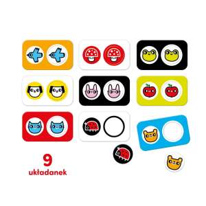 CzuCzu 1996 Puzzle Pairs, 9 elementów, gra w dopasowywanie dla niemowląt, z udziałem zwierząt i przedmiotów - Puzzle Baba