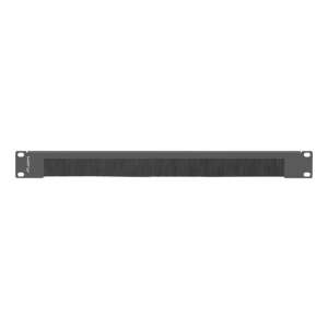 Lanberg 19 inch 1U black brush cable entry panel - Rack Cabinet Accessory