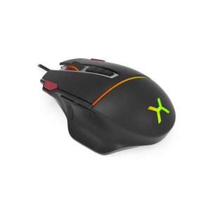 Krux Fuze Pro USB gamer egér, fekete, ferde nézet - Krux