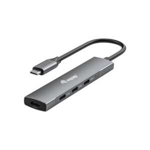 Equip 128963 USB-C 4-Port USB 3.2 Gen 1 Hub, 4-portowy koncentrator USB, koncentrator USB-C, koncentrator USB, koncentrator do laptopa, koncentrator do MacBooka, koncentrator do Chromebooka - Koncentrator USB