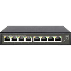 LevelOne GES-2108P Hilbert Gigabit Switch, widok z przodu, pokazujący porty i diody LED - Przełącznik