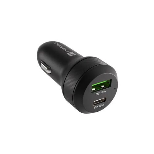 Зарядно устройство Natec Coney 1xUSB, 1xUSB-C Quick charger 48W, Black