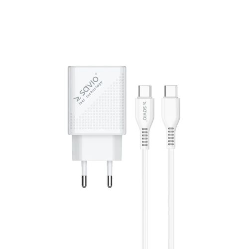 Savio LA-05 18W Fali töltő USB-C Kábellel