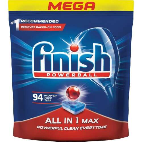 Finish All in 1 Max mosogatógép tabletta, 94 db, Powerball, eltávolítja a ráégett ételt