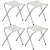 Set of 4 Springos camping chairs, white, aluminum