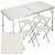 Springos camping table and chairs set, white, aluminum, MDF