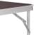 Springos folding table detail, aluminum frame, locking mechanism