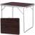 Springos folding table, dark brown, silver, camping table, picnic table, portable table