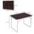 Springos folding table, dark brown, silver, camping table, picnic table, portable table, dimensions