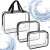 Springos travel organizer set of 3, clear PVC bags with black zippers and handles