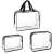 Springos travel organizer set of 3, clear PVC bags with black zippers and handles