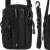 Springos tasak, black, front view with phone and pen in pockets, with extra straps