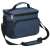Springos thermal bag, blue, with shoulder strap and handle, two zippered compartments, side mesh pocket
