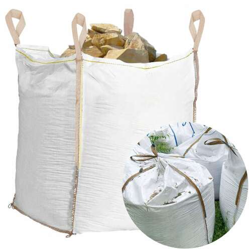 Springos 420L Garden Waste Bag with Reinforced Handles, filled with rocks