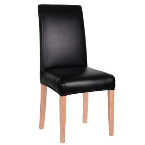 Springos Chair cover with leather pattern, one size fits all - Black