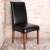 Black leatherette chair cover, Springos universal chair cover, fits most chairs, in a home setting
