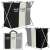 Springos 3-compartment laundry hamper with black, white, and gray fabric bags
