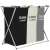 Springos 3-compartment laundry hamper with black, white, and gray fabric bags