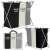 Springos 3-compartment laundry hamper with black, white, and gray fabric bags