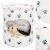 Springos storage basket with hedgehog and paw prints, handle and detail view