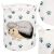 Springos storage basket with hedgehog and paw prints, handle detail