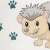 Springos hedgehog laundry basket with paw print design, close-up