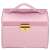 Springos pink jewelry box, closed with gold clasp