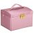 Springos pink jewelry box with handle, closed