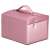 Springos jewelry box with three drawers, side view showing the pink color and gold accents