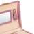 Springos jewelry box with three drawers, close-up view of the interior with a mirror and compartments for rings