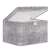 Springos storage box, gray, fabric, with lid, handle, open, showing inside, angled view