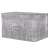 Springos storage box, gray, fabric, with lid, handle, for organizing clothes, toys, documents