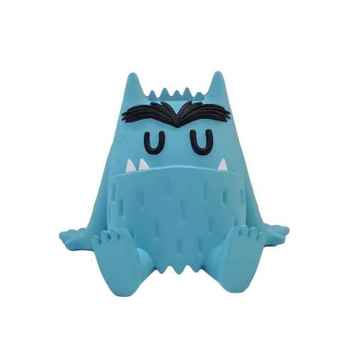 Comansi Sad Monster Figure, blue, sitting, with big eyes and teeth