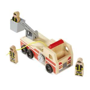 Melissa & Doug Holz-Feuerwehrauto mit Leiter und Feuerwehrleuten - Melissa & Doug
