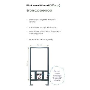 CeraStyle Bidé Szerelőkeret - 105 cm 115111269 - WC bekötő elem