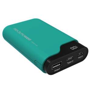 RealPower PB-7500C 7500mAh Power Bank, Zöld, 3/4 nézet - Külső akkumulátor & Powerbank