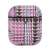 TERRATEC AIR Box Apple AirPods Protection Case Fabric Pepita 306853, front view, pink and brown pattern