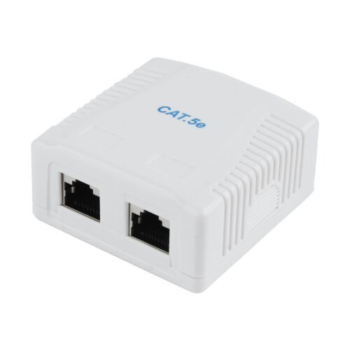 Gembird NCAC-2F5E-01 nástenná zásuvka s 2 RJ45 (Cat5e) konektormi