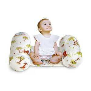 Baby safety pillow with jungle print, prevents baby from hitting the crib sides, perfect for tummy time and sitting up, soft and comfortable, 100% cotton cover - Babies & Toddler