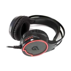 Conceptronic ATHAN01B Gaming-Headset, schwarz und rot, schräger Blick - Conceptronic