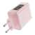 Acefast A45 65W GaN3 wall charger with 2 USB-C and 1 USB-A ports, pink, angled view