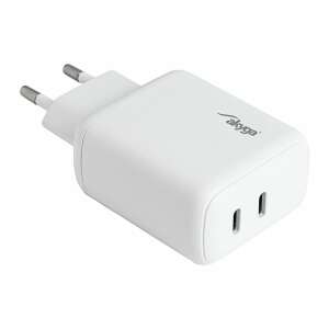 Akyga AK-CH-19 40W dual USB-C wall charger with Quick Charge 3.0 and Power Delivery 3.0, white - Akyga Phone Charger