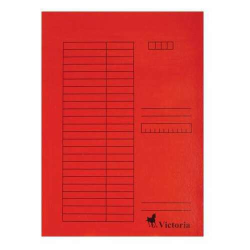 Vörös A4-es irattartó, vonalakkal, Victoria márka