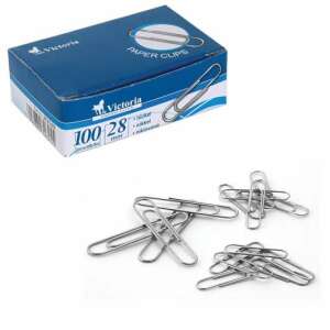 Victoria 28 mm-es nikkelezett gemkapocs, 100 db-os csomag - Gemkapocs