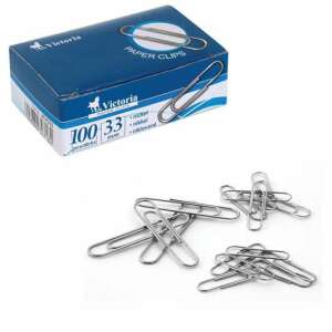 Victoria 33 mm-es nikkelezett gemkapocs, 100 db-os csomag - Gemkapocs