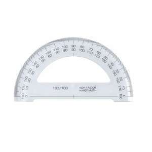 KOH-I-NOOR HARDTMUTH 180 fokos szögmérő, átlátszó műanyag, szögek mérésére - Iskolai szögmérő