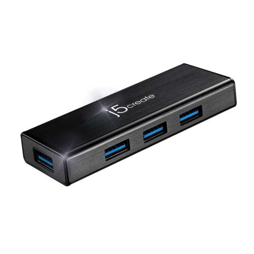j5create JUH340-N Mini USB 3.0 Hub, 4 porty, czarny