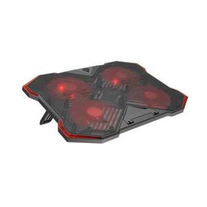 Genesis Oxid 260 Laptop-Kühlpad, schwarz und rot, 4 Lüfter, rote LED-Leuchten - Genesis