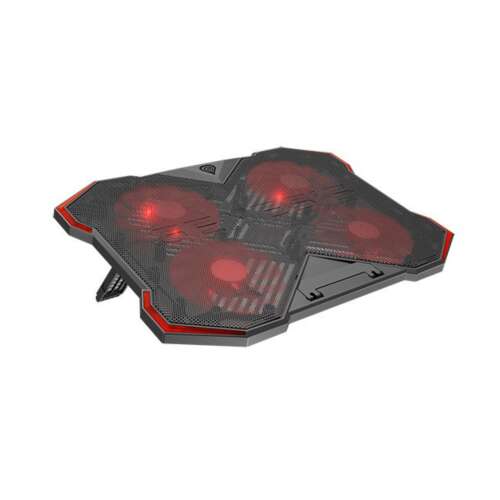 Chladiaci stojan pre notebook Genesis Oxid 260, čierny a červený, 4 ventilátory, červené LED svetlá